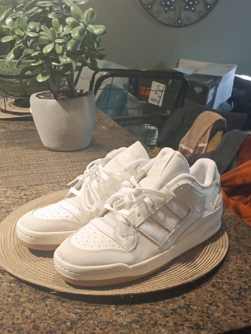 adidas White and Gum Low-Top Sneakers